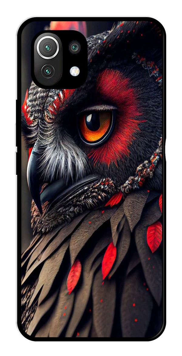 Owl Design Metal Mobile Case for Xiaomi 11 Lite 5G   (Design No -26)
