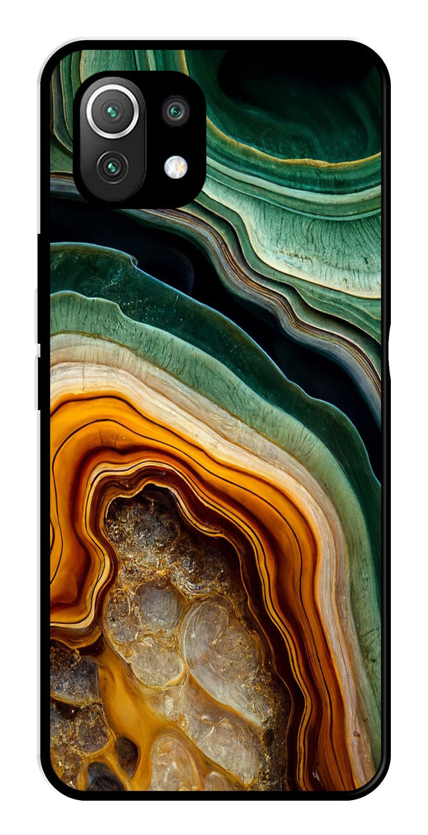 Marble Design Metal Mobile Case for Xiaomi 11 Lite 5G   (Design No -28)