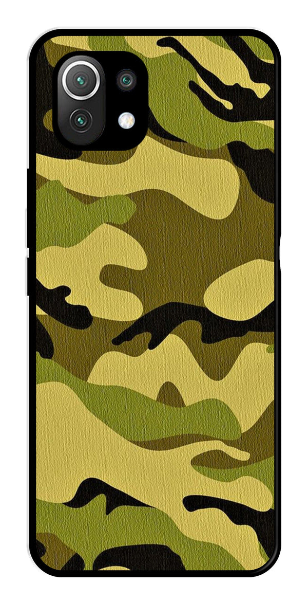 Army Pattern Metal Mobile Case for Xiaomi 11 Lite 5G   (Design No -35)