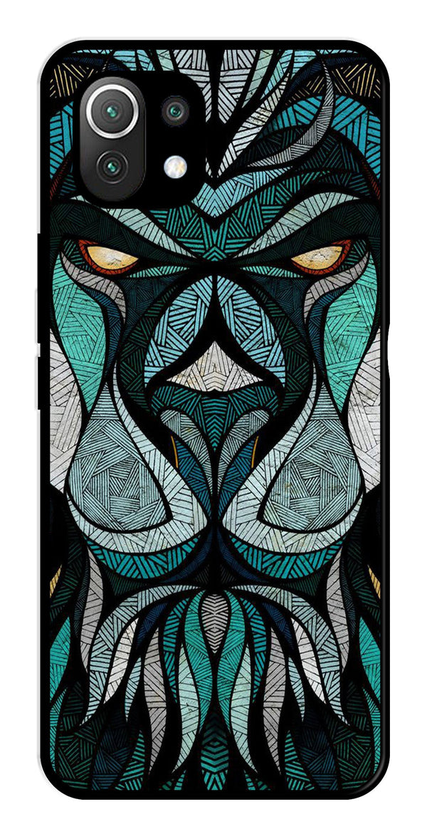 Lion Pattern Metal Mobile Case for Xiaomi 11 Lite 5G   (Design No -40)