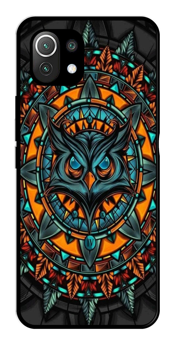 Owl Pattern Metal Mobile Case for Xiaomi 11 Lite 5G   (Design No -42)