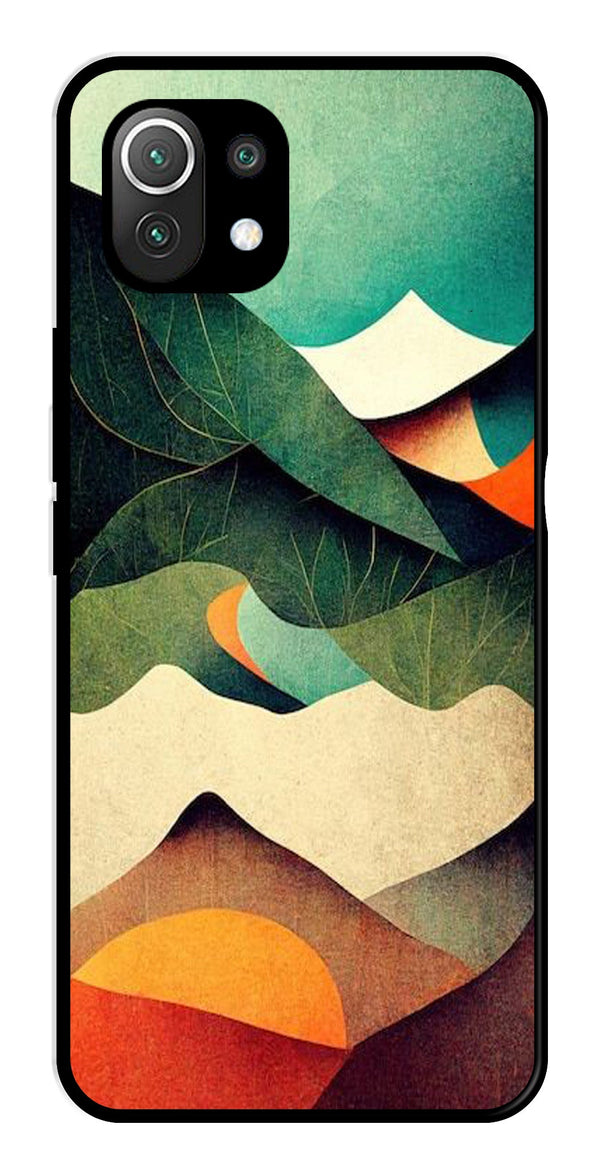MultiColor Pattern Metal Mobile Case for Xiaomi 11 Lite 5G   (Design No -43)