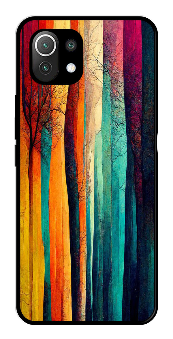 Modern Art Colorful Metal Mobile Case for Xiaomi 11 Lite 5G   (Design No -47)