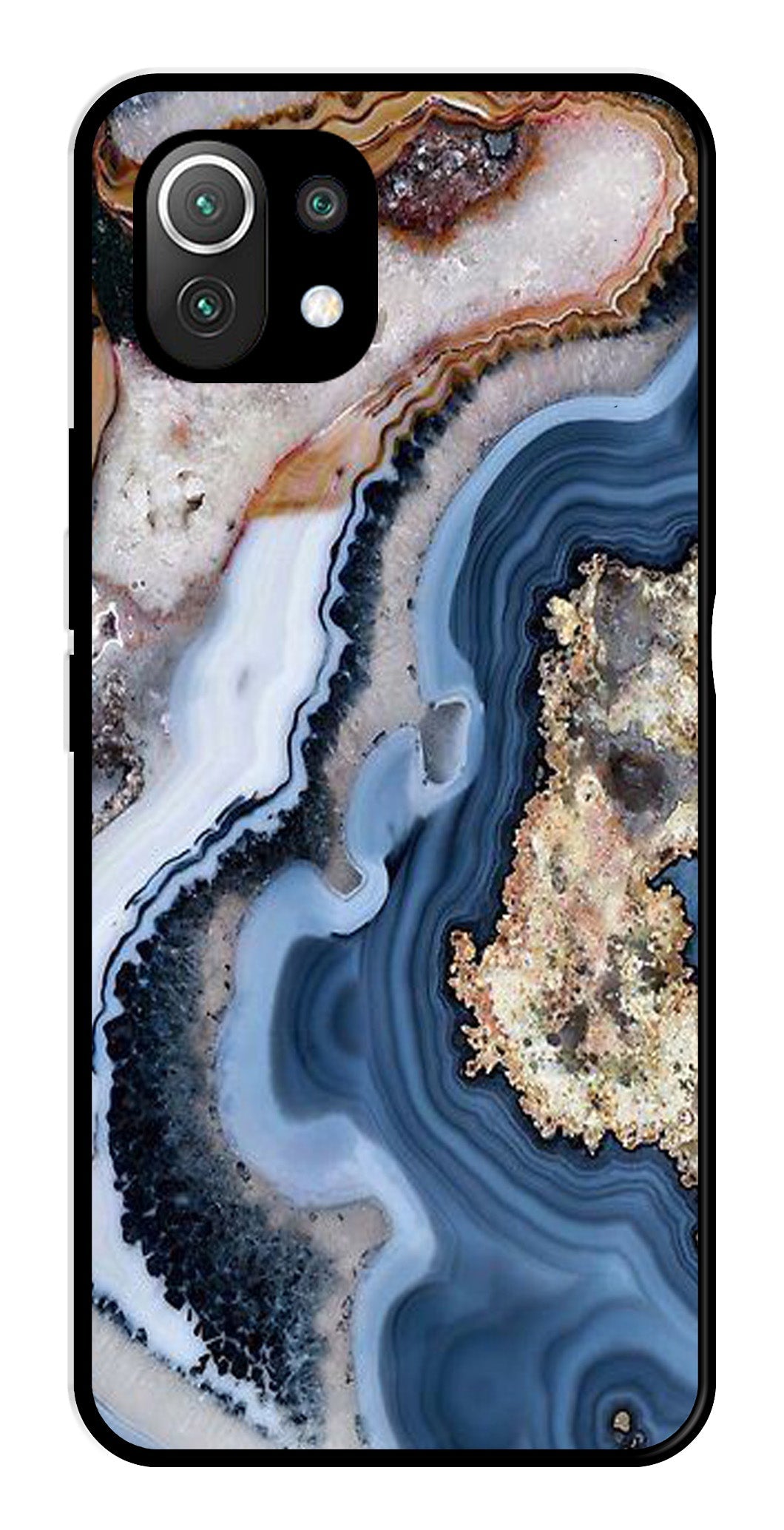 Marble Design Metal Mobile Case for Xiaomi 11 Lite 5G   (Design No -53)