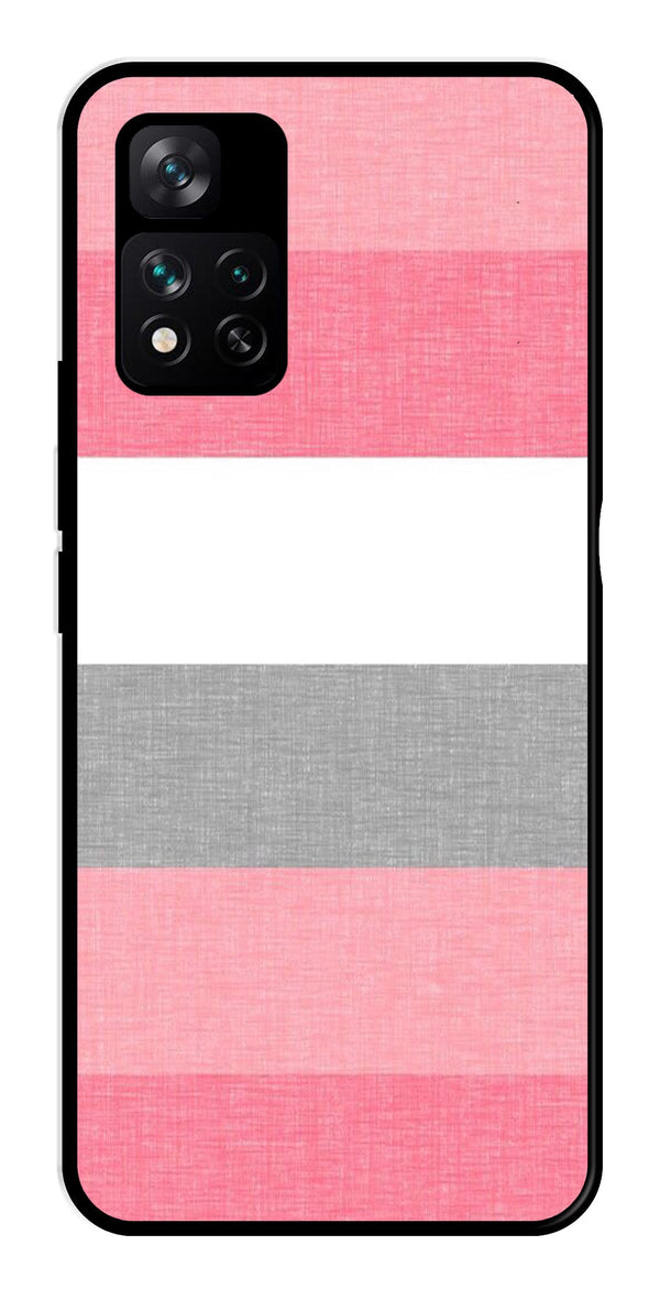 Pink Pattern Metal Mobile Case for Xiaomi 11i 5G   (Design No -23)