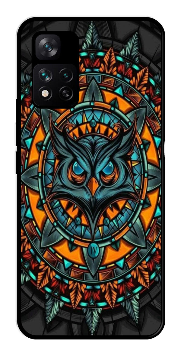 Owl Pattern Metal Mobile Case for Xiaomi 11i 5G   (Design No -42)