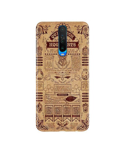 Hogwarts Mobile Back Case for Poco X2(Design - 304)