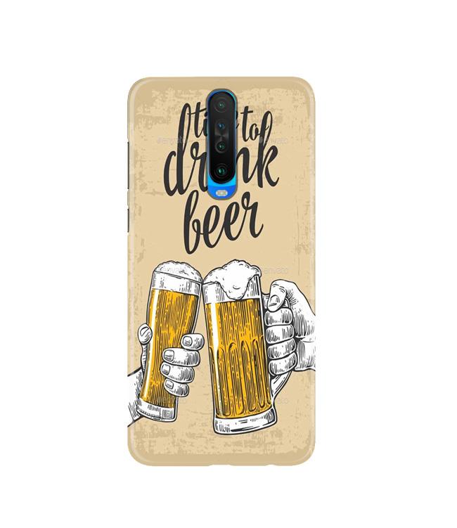 Drink Beer Mobile Back Case for Poco X2  (Design - 328)