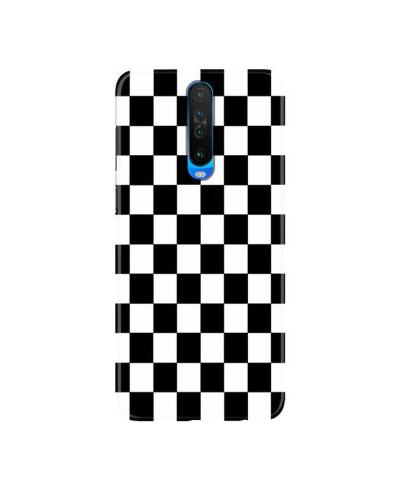 Black White Boxes Mobile Back Case for Poco X2  (Design - 372)