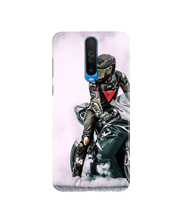 Biker Mobile Back Case for Poco X2  (Design - 383)