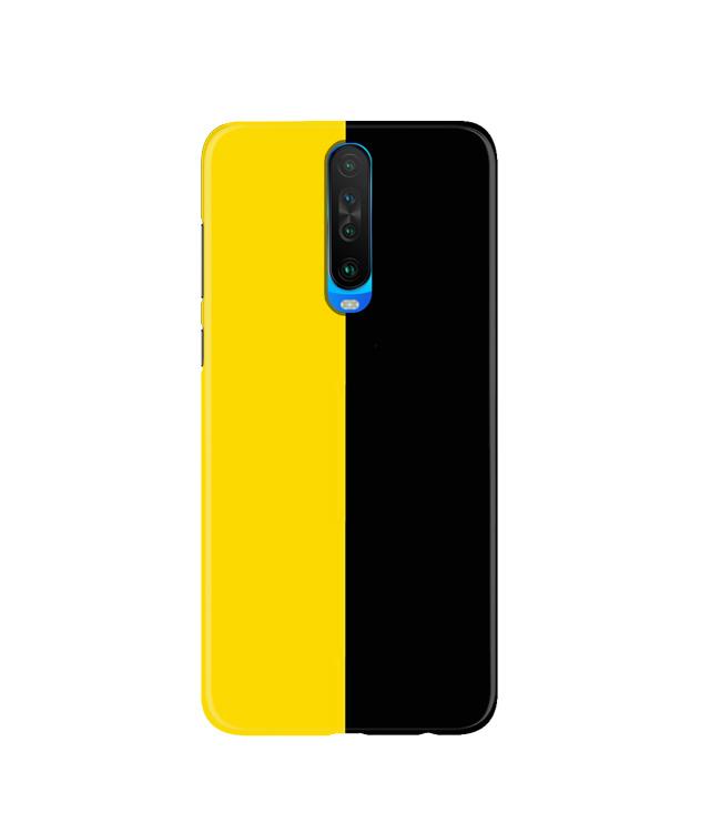 Black Yellow Pattern Mobile Back Case for Poco X2(Design - 397)