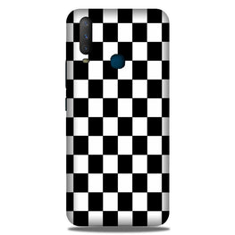 Black White Boxes Mobile Back Case for Vivo Y15 (Design - 372)