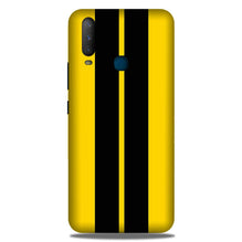 Black Yellow Pattern Mobile Back Case for Vivo Y12   (Design - 377)