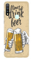 Drink Beer Mobile Back Case for Vivo U20 (Design - 328)
