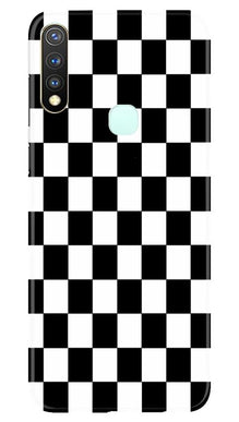Black White Boxes Mobile Back Case for Vivo U20 (Design - 372)