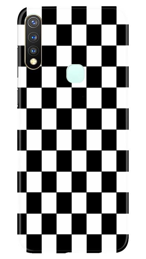Black White Boxes Mobile Back Case for Vivo Y19 (Design - 372)