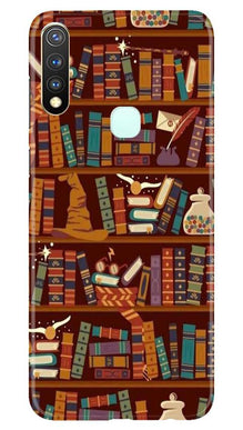 Book Shelf Mobile Back Case for Vivo Y19 (Design - 390)