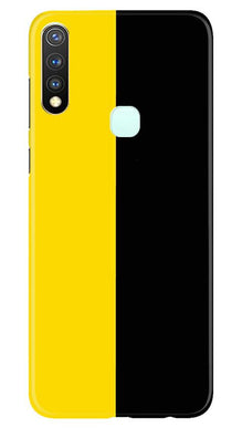 Black Yellow Pattern Mobile Back Case for Vivo U20 (Design - 397)