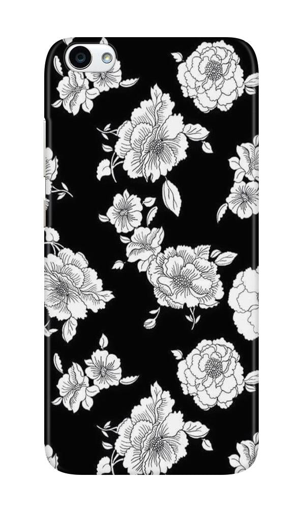 White flowers Black Background Case for Oppo F3 Plus