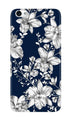 White flowers Blue Background Case for Realme 1