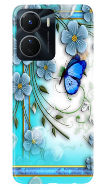 Blue Butterfly Mobile Back Case for Vivo Y56 5G (Design - 21)