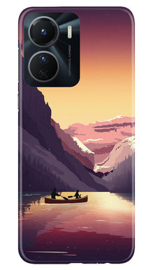 Mountains Boat Mobile Back Case for Vivo Y56 5G (Design - 150)