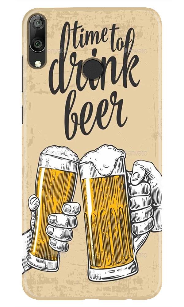 Drink Beer Mobile Back Case for Huawei Y7 (2019) (Design - 328)
