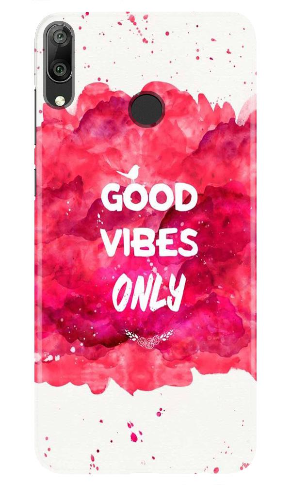 Good Vibes Only Mobile Back Case for Huawei Y7 (2019) (Design - 393)