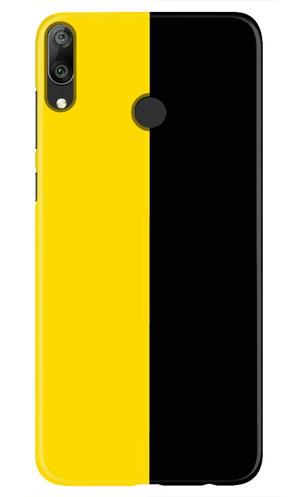 Black Yellow Pattern Mobile Back Case for Huawei Y7 Prime 2019 (Design - 397)