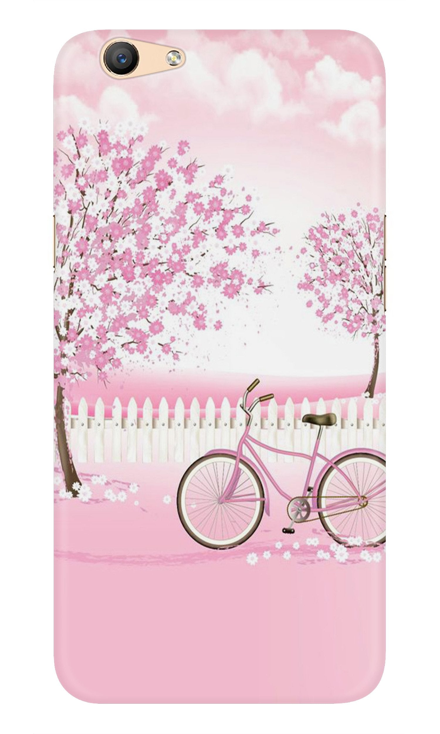 Pink Flowers Cycle Case for Vivo Y81i(Design - 102)