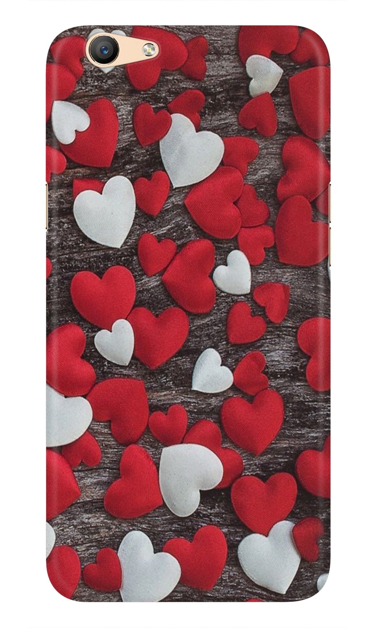 Red White Hearts Case for Vivo Y81i  (Design - 105)