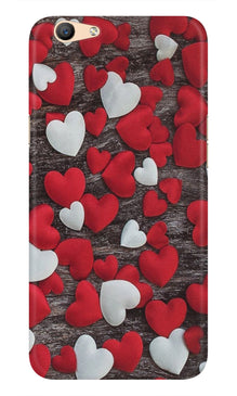 Red White Hearts Mobile Back Case for Vivo Y81i  (Design - 105)