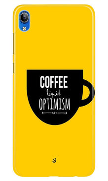 Coffee Optimism Mobile Back Case for Vivo Y91i   (Design - 353)