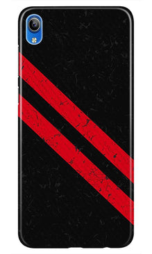 Black Red Pattern Mobile Back Case for Vivo Y90   (Design - 373)