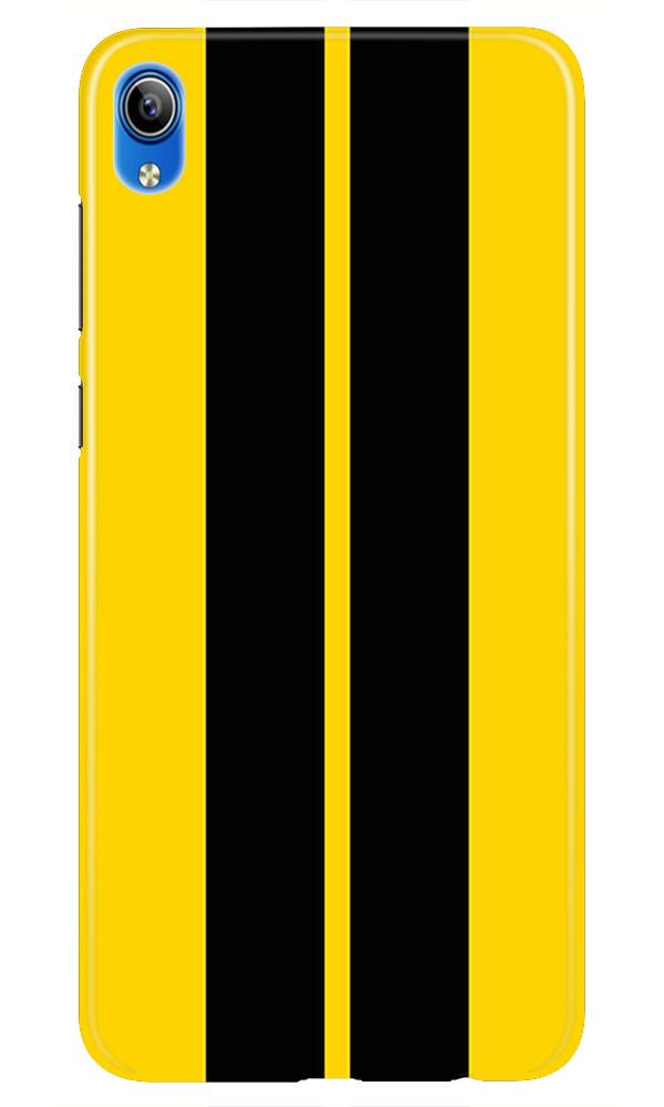 Black Yellow Pattern Mobile Back Case for Vivo Y90   (Design - 377)
