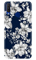 White flowers Blue Background Case for Vivo Z1 Pro
