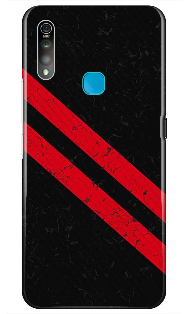 Black Red Pattern Mobile Back Case for Vivo Z1 Pro   (Design - 373)