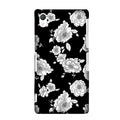 White flowers Black Background Case for Sony Z2