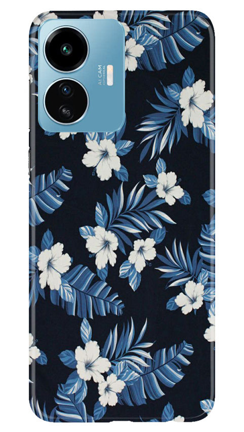 White flowers Blue Background2 Case for iQOO Z6 Lite 5G