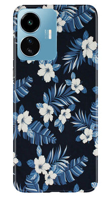 White flowers Blue Background2 Mobile Back Case for iQOO Z6 Lite 5G (Design - 15)