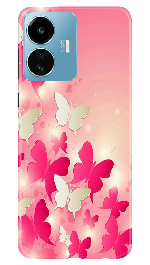 White Pick Butterflies Case for iQOO Z6 Lite 5G