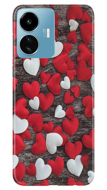 Red White Hearts Mobile Back Case for iQOO Z6 Lite 5G  (Design - 105)