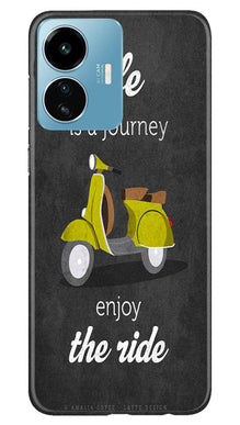 Vintage Scooter Mobile Back Case for iQOO Z6 Lite 5G (Design - 229)