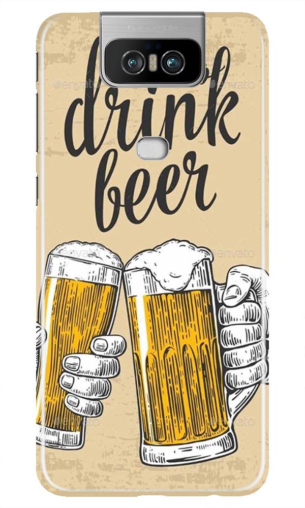Drink Beer Mobile Back Case for Asus Zenfone 6z (Design - 328)
