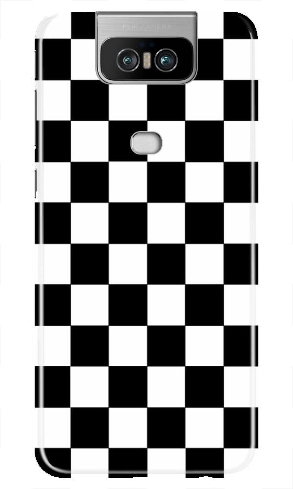 Black White Boxes Mobile Back Case for Asus Zenfone 6z (Design - 372)