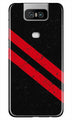 Black Red Pattern Mobile Back Case for Asus Zenfone 6z (Design - 373)