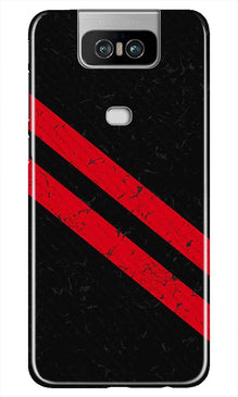 Black Red Pattern Mobile Back Case for Asus Zenfone 6z (Design - 373)