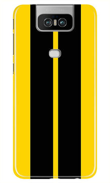 Black Yellow Pattern Mobile Back Case for Asus Zenfone 6z (Design - 377)