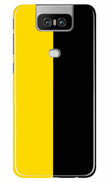 Black Yellow Pattern Mobile Back Case for Asus Zenfone 6z (Design - 397)