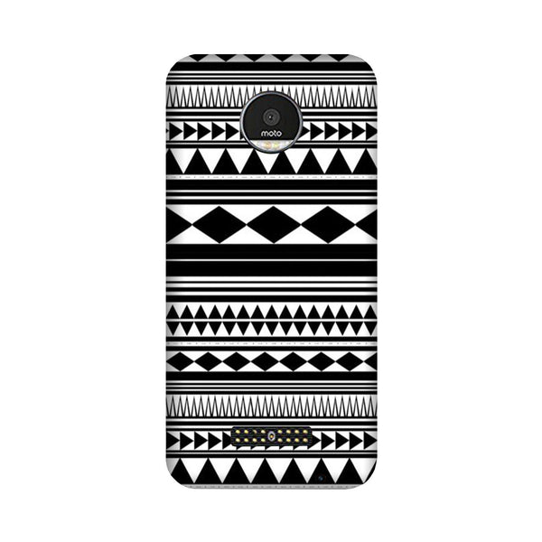 Black white Pattern Case for Moto Z2 Play